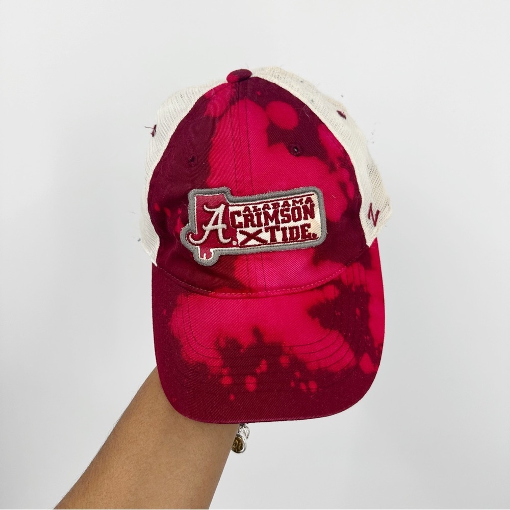 Alabama Crimson Tide Custom Bleach Splatter Dad Hat OS Upcycled